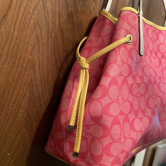 Coach Pink and Yellow Bag - Picture 10 of 11
